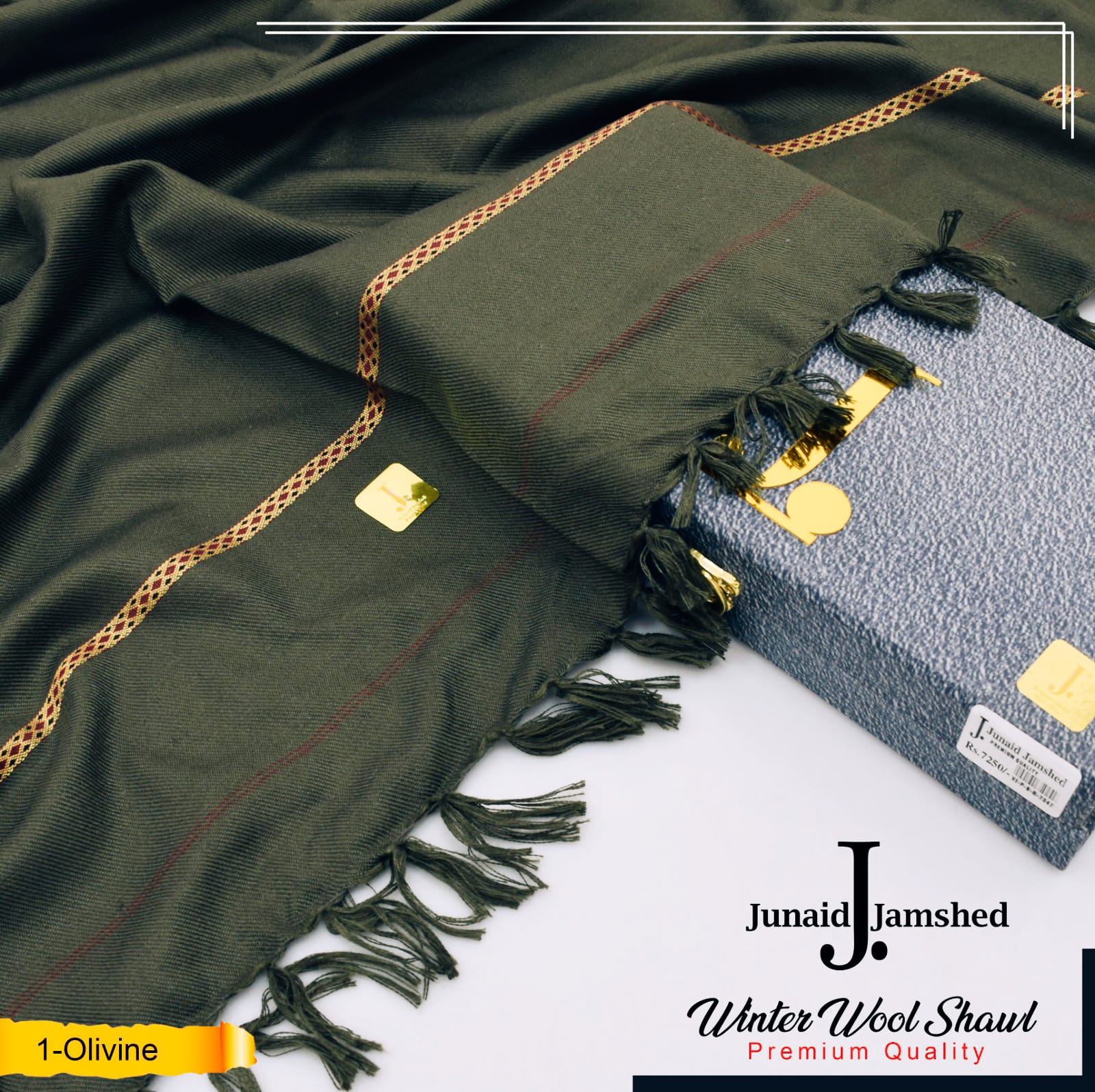 J. wool shawl for winter green