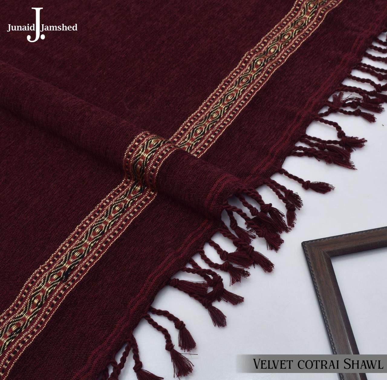 J. velvet shawl for winter maroon