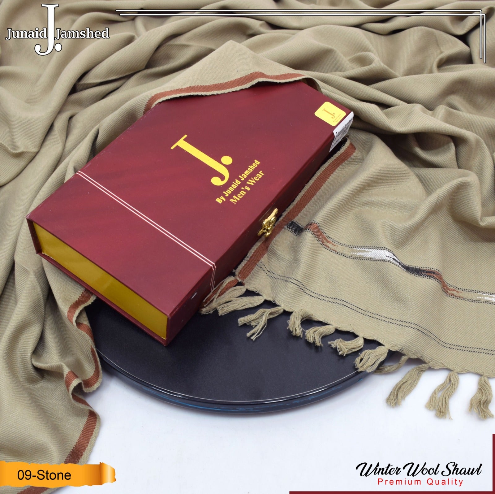 J. wool shawl for winter stone