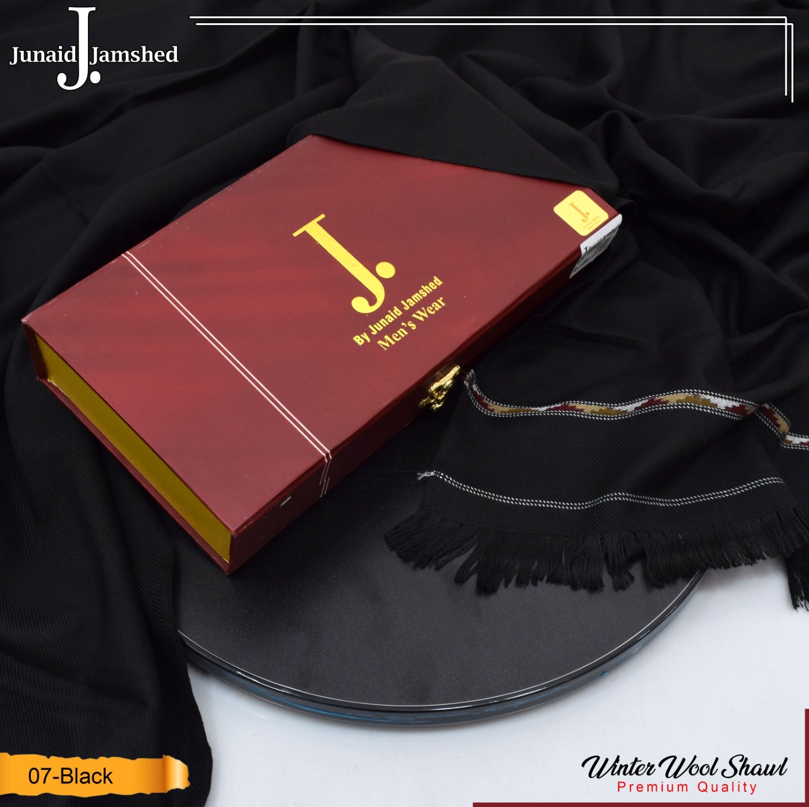 J. wool shawl for winter  (black)